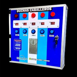 Sistema controlador de duchas por fichas para múltiples cabinas
